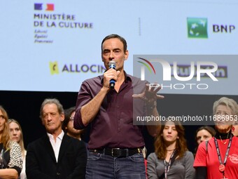 The first public tribute for the actor Alain Delon takes place in the presence of his son Anthony Delon at the closing night of the Lyon Lig...