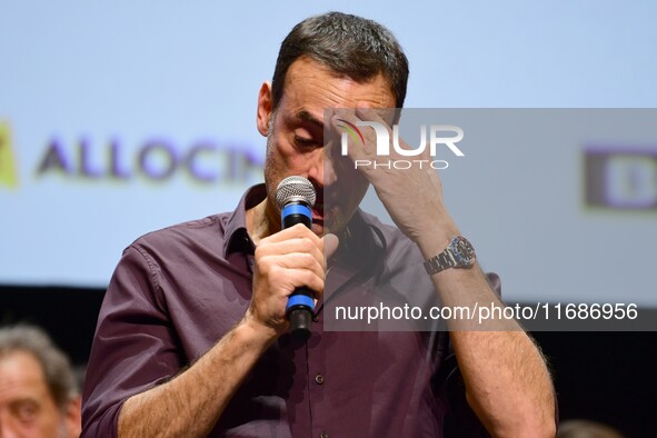 The first public tribute for the actor Alain Delon takes place in the presence of his son Anthony Delon at the closing night of the Lyon Lig...