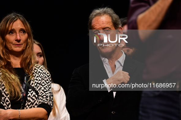 Vincent Lindon attends the closing night of the Lyon Light Festival in Lyon, France, on October 20, 2024. 