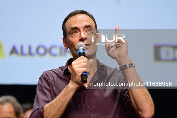 The first public tribute for the actor Alain Delon takes place in the presence of his son Anthony Delon at the closing night of the Lyon Lig...