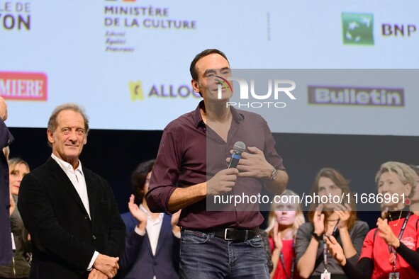 The first public tribute for the actor Alain Delon takes place in the presence of his son Anthony Delon at the closing night of the Lyon Lig...