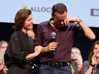 The first public tribute for the actor Alain Delon and Irene Jacob takes place in the presence of his son Anthony Delon at the closing night...