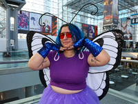 Meghan from Brooklyn creates a Butterfree from Pokemon for New York Comic Con at the Javits Center in New York City, on October 20, 2024. (