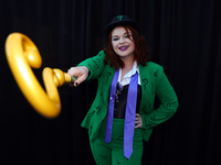 Cosplayer Alex from New York is in character as the Riddler for New York Comic Con at the Javits Center in New York City, on October 20, 202...