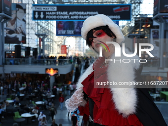 Cosplayer Lisa from Germany portrays Peter Dostoevsky from Bank of Stray Dog for New York Comic Con at the Javits Center in New York City, o...