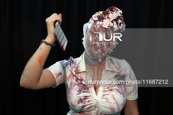 Cosplayer Gabrielle from Rhode Island dresses as the nurse from Silent Hill for New York Comic Con at the Javits Center in New York City, on...