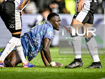 AFC Ajax Amsterdam forward Brian Brobbey plays during the match between Heracles Almelo and Ajax at the Asito Stadium for the Dutch Eredivis...