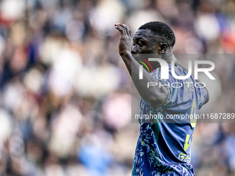 AFC Ajax Amsterdam forward Brian Brobbey plays during the match between Heracles Almelo and Ajax at the Asito Stadium for the Dutch Eredivis...