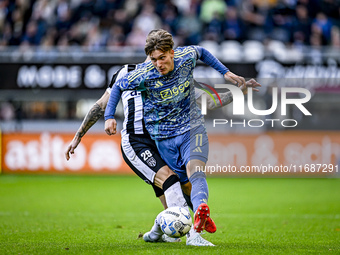 AFC Ajax Amsterdam forward Mika Godts plays during the match between Heracles Almelo and Ajax at the Asito Stadium for the Dutch Eredivisie...