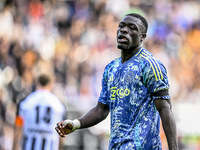 AFC Ajax Amsterdam forward Brian Brobbey plays during the match between Heracles Almelo and Ajax at the Asito Stadium for the Dutch Eredivis...