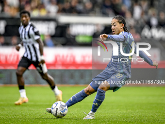 AFC Ajax Amsterdam midfielder Kian Fitz-Jim plays during the match between Heracles Almelo and Ajax at the Asito Stadium for the Dutch Eredi...