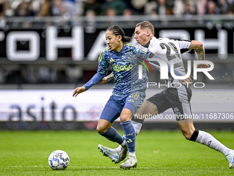 AFC Ajax Amsterdam midfielder Kian Fitz-Jim and Heracles Almelo forward Suf Podgoreanu play during the match between Heracles Almelo and Aja...