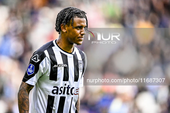 Heracles Almelo defender Mimeirhel Benita plays during the match between Heracles Almelo and Ajax at the Asito Stadium for the Dutch Eredivi...