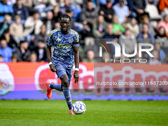 AFC Ajax Amsterdam forward Bertrand Traore plays during the match between Heracles Almelo and Ajax at the Asito Stadium for the Dutch Erediv...