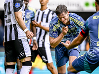 Heracles Almelo defender Ivan Mesik and AFC Ajax Amsterdam forward Wout Weghorst celebrate a goal during the match between Heracles Almelo a...