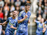 AFC Ajax Amsterdam forward Wout Weghorst celebrates the 3-4 goal during the match between Heracles Almelo and Ajax at the Asito Stadium for...