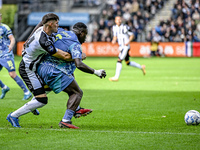 Heracles Almelo defender Ivan Mesik and AFC Ajax Amsterdam forward Brian Brobbey play during the match between Heracles Almelo and Ajax at t...