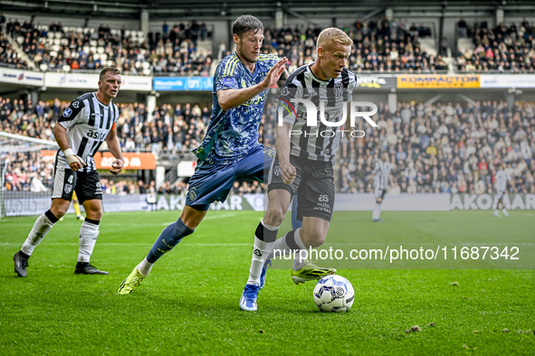 AFC Ajax Amsterdam forward Wout Weghorst and Heracles Almelo defender Jannes Wieckhof play during the match between Heracles Almelo and Ajax...