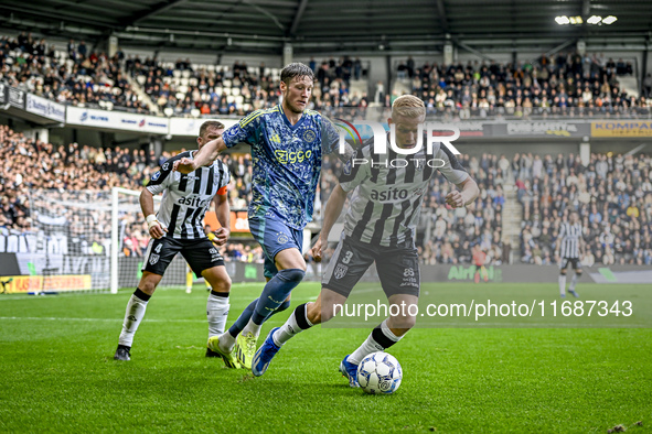 AFC Ajax Amsterdam forward Wout Weghorst and Heracles Almelo defender Jannes Wieckhof play during the match between Heracles Almelo and Ajax...