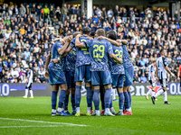 Players of Ajax celebrate the goal by AFC Ajax Amsterdam forward Wout Weghorst, making the score 3-4, during the match between Heracles Alme...