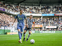 AFC Ajax Amsterdam forward Wout Weghorst and AFC Ajax Amsterdam defender Jorrel Hato participate in the match between Heracles Almelo and Aj...