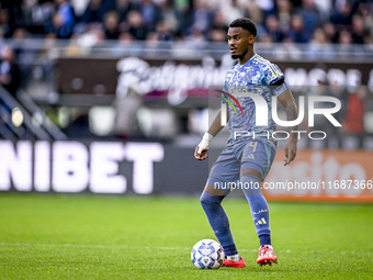 AFC Ajax Amsterdam defender Jorrel Hato plays during the match between Heracles Almelo and Ajax at the Asito Stadium for the Dutch Eredivisi...