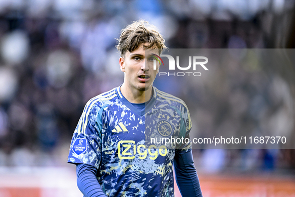 AFC Ajax Amsterdam forward Mika Godts plays during the match between Heracles Almelo and Ajax at the Asito Stadium for the Dutch Eredivisie...