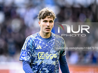 AFC Ajax Amsterdam forward Mika Godts plays during the match between Heracles Almelo and Ajax at the Asito Stadium for the Dutch Eredivisie...