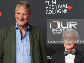 Dr. Leon Weintraub, the Holocaust survivor, and Michael Souvignier, the producer of the film, are seen on the red carpet of the photocall fo...