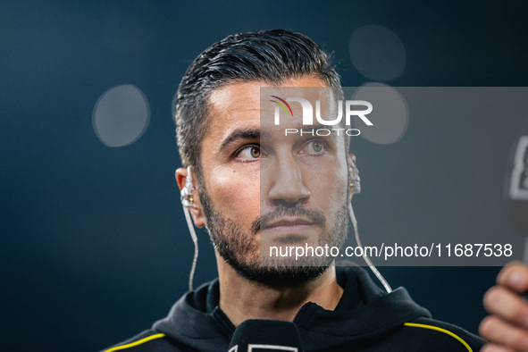 Head Coach Nuri Sahin of Borussia Dortmund looks on before the Bundesliga match between Borussia Dortmund and FC St. Pauli 1910 at Signal Id...