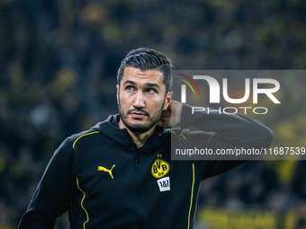 Head Coach Nuri Sahin of Borussia Dortmund looks on before the Bundesliga match between Borussia Dortmund and FC St. Pauli 1910 at Signal Id...