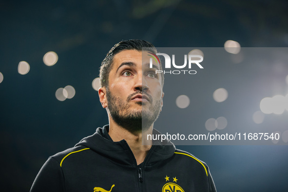 Head Coach Nuri Sahin of Borussia Dortmund looks on before the Bundesliga match between Borussia Dortmund and FC St. Pauli 1910 at Signal Id...