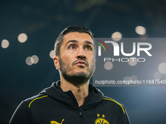 Head Coach Nuri Sahin of Borussia Dortmund looks on before the Bundesliga match between Borussia Dortmund and FC St. Pauli 1910 at Signal Id...