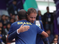 Marcus D'Almeida of Brazil competes against Matias Grande of Mexico (not in picture) during the Men's recurve 3rd place match on the final d...