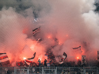 Fans of FC St. Pauli 1910 ignite pyro during the Bundesliga match between Borussia Dortmund and FC St. Pauli 1910 at Signal Iduna Park in Do...