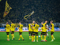 Players of Borussia Dortmund celebrate after scoring the first goal during the Bundesliga match between Borussia Dortmund and FC St. Pauli 1...