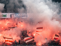 Fans of FC St. Pauli 1910 ignite pyro during the Bundesliga match between Borussia Dortmund and FC St. Pauli 1910 at Signal Iduna Park in Do...