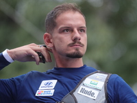 Marcus D'Almeida of Brazil competes against Matias Grande of Mexico (not in picture) during the Men's recurve 3rd place match on the final d...