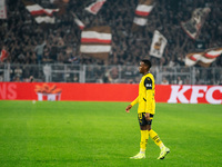 Jamie Bynoe-Gittens of Borussia Dortmund looks on during the Bundesliga match between Borussia Dortmund and FC St. Pauli 1910 at Signal Idun...