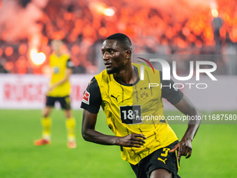 Serhou Guirassy of Borussia Dortmund looks on during the Bundesliga match between Borussia Dortmund and FC St. Pauli 1910 at Signal Iduna Pa...