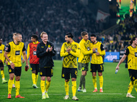 Players of Borussia Dortmund greet fans after the Bundesliga match between Borussia Dortmund and FC St. Pauli 1910 at Signal Iduna Park in D...