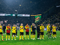 Players of Borussia Dortmund greet fans after the Bundesliga match between Borussia Dortmund and FC St. Pauli 1910 at Signal Iduna Park in D...