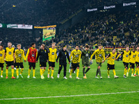 Players of Borussia Dortmund greet fans after the Bundesliga match between Borussia Dortmund and FC St. Pauli 1910 at Signal Iduna Park in D...