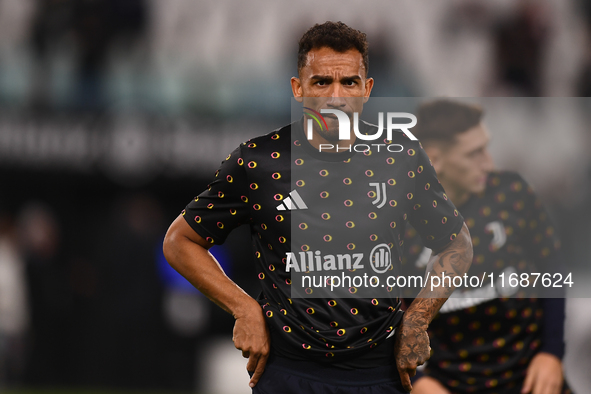 Danilo of Juventus plays during the Serie A match between Juventus FC and SS Lazio at Allianz Stadium in Turin, Italy, on October 19, 2024. 