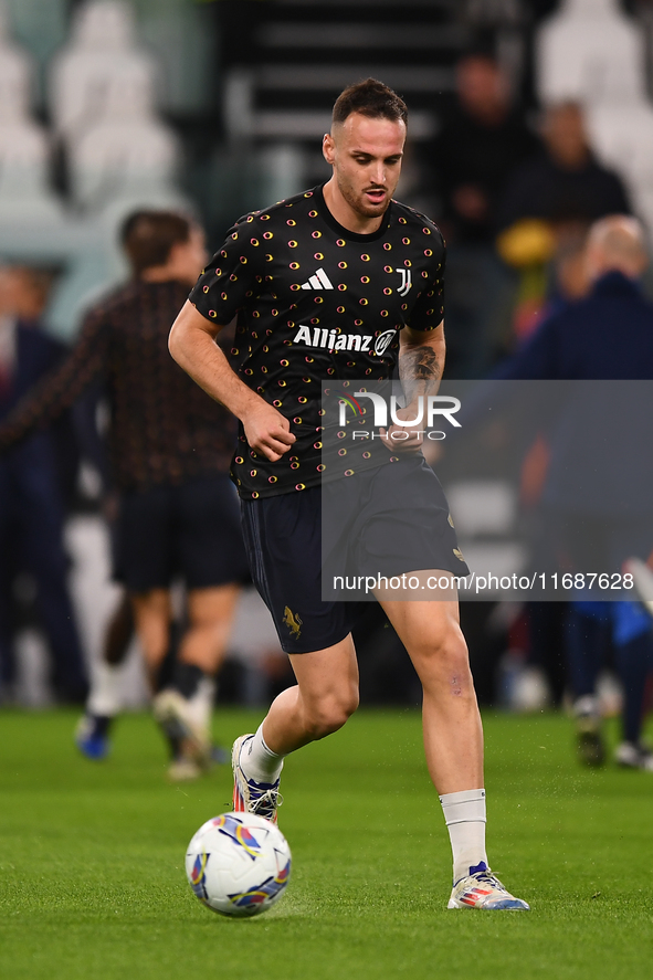 Federico Gatti of Juventus plays during the Serie A match between Juventus FC and SS Lazio at Allianz Stadium in Turin, Italy, on October 19...