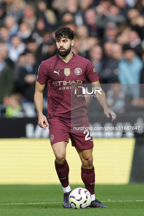 Josko Gvardiol of Manchester City (24) during the Premier League match between Wolverhampton Wanderers and Manchester City at Molineux in Wo...