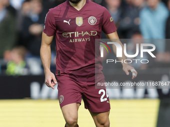 Josko Gvardiol of Manchester City (24) during the Premier League match between Wolverhampton Wanderers and Manchester City at Molineux in Wo...