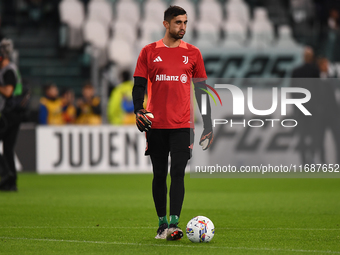 Juventus' goalkeeper Mattia Perin participates in the Serie A match between Juventus FC and SS Lazio at Allianz Stadium in Turin, Italy, on...