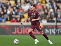 John Stones of Manchester City participates in the Premier League match between Wolverhampton Wanderers and Manchester City at Molineux in W...