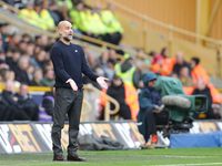 Manchester City's manager Pep Guardiola is present during the Premier League match between Wolverhampton Wanderers and Manchester City at Mo...